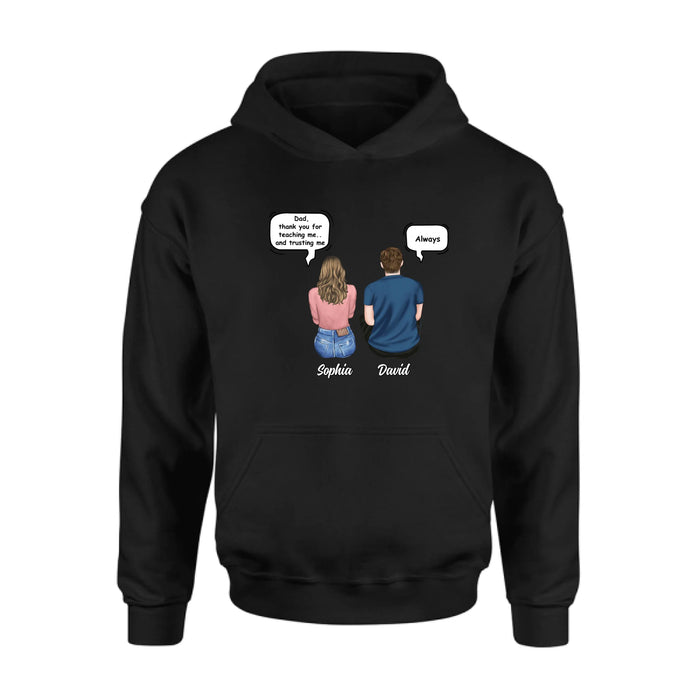 Personalized Father & Daughter Shirt/ Hoodie -Dad, Thank You for Teaching Me - Father’s Day Gift