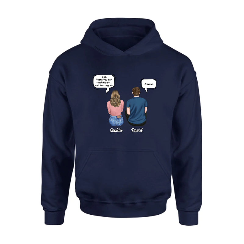 Personalized Father & Daughter Shirt/ Hoodie -Dad, Thank You for Teaching Me - Father’s Day Gift