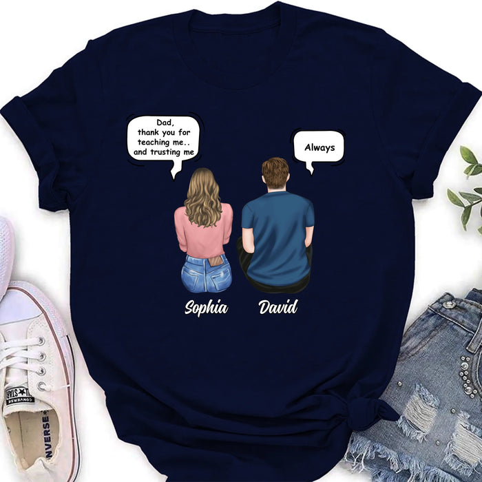 Personalized Father & Daughter Shirt/ Hoodie -Dad, Thank You for Teaching Me - Father’s Day Gift