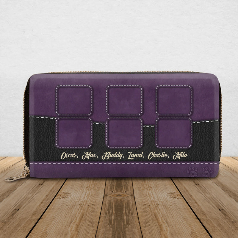 Personalized Dog Photo Long Wallet – Custom Pet Pictures & Names up to 6 Pets – Zipper Wallet for Dog Lovers, Pet Mom Gift