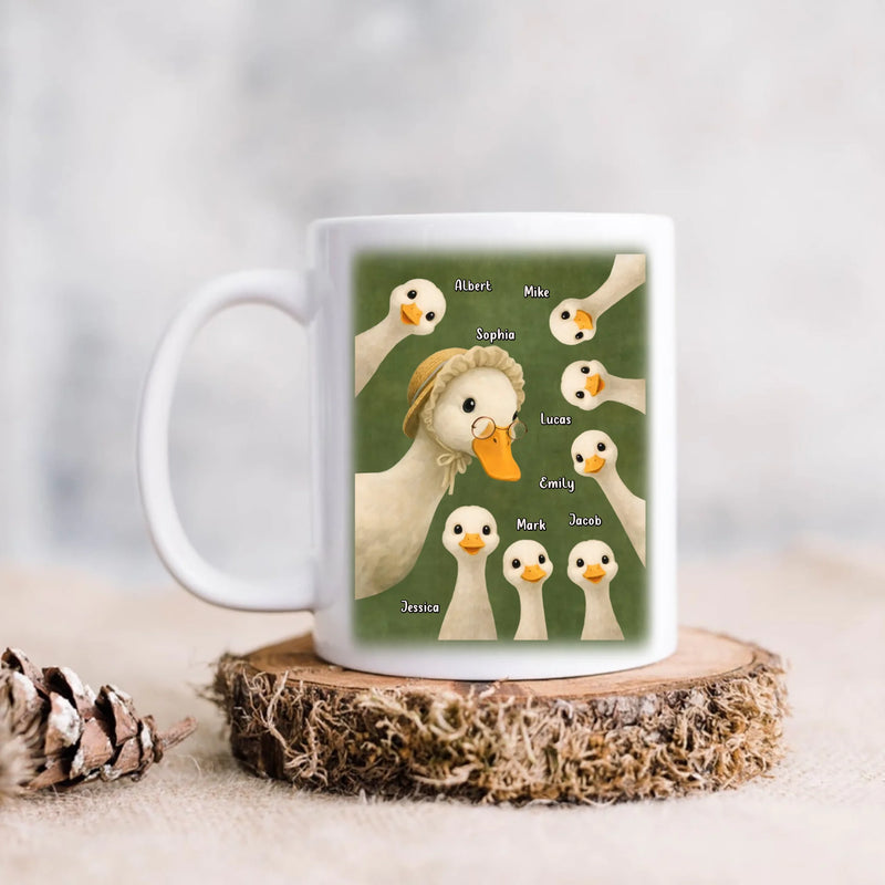 Personalized Goose Coffee Mug - Custom Names - Grandma with up to 7 Kids - Birthday/ Mother's Day Gift Idea
