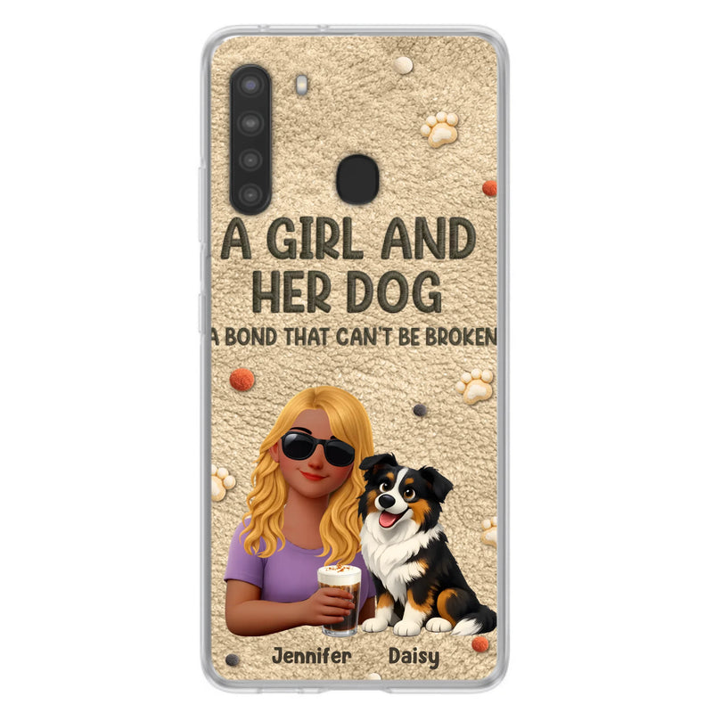 Personalized Girl and Her Dog Phone Case For iPhone/ Samsung – A Bond That Can’t Be Broken - Gift Idea For Dog Lover, Dog Mom