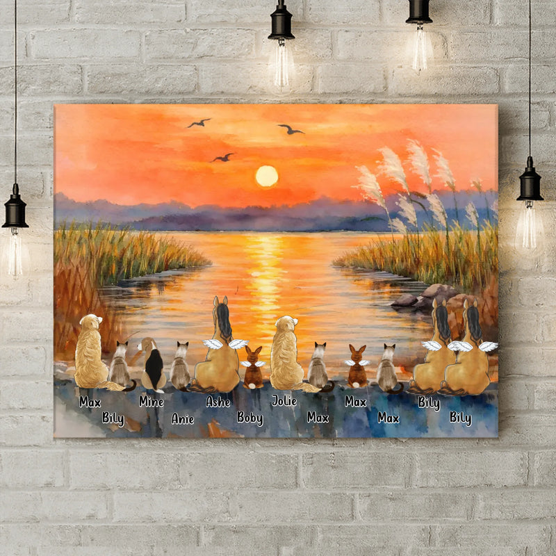 Personalized Pet Canvas - Gift Idea For Pet Lover with up to 12 Pets