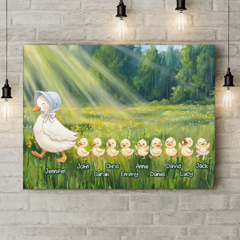 Personalized Goose Canvas - Mother's Day Gift Idea For Grandma/ Nana with up to 9 Grandkids