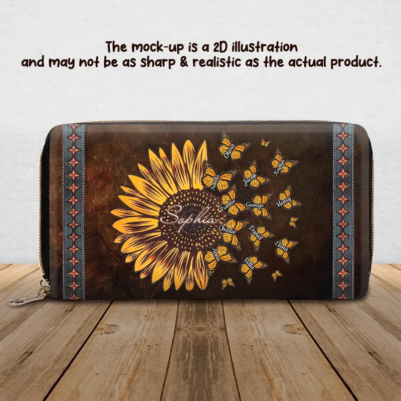 Personalized Grandma Long Wallet - Mother's Day Gift Idea For Mom/ Grandma with up to 12 Kids - Custom Names
