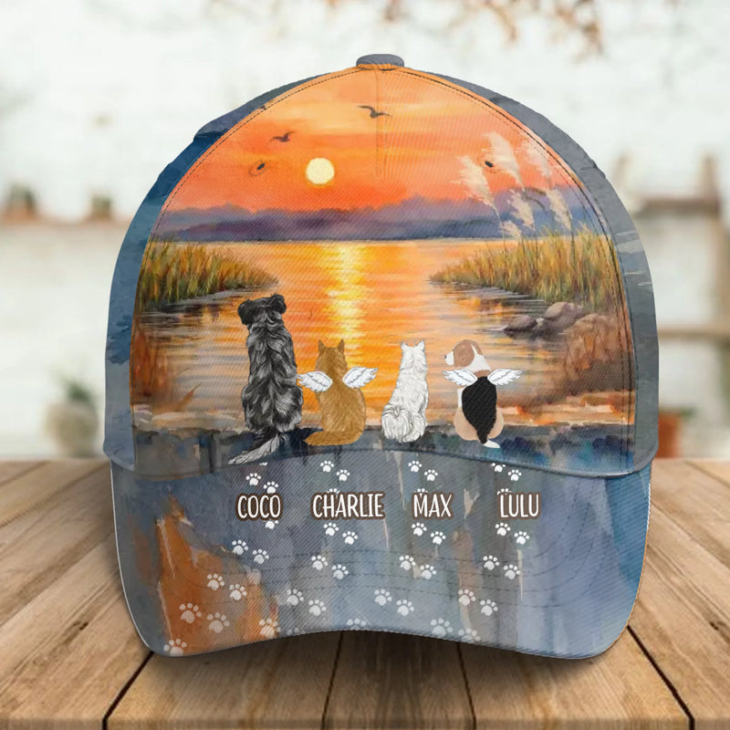 Personalized Pet Memorial Baseball Cap - Custom Up to 4 Pets - A Heartfelt Gift for Dog & Cat Lovers