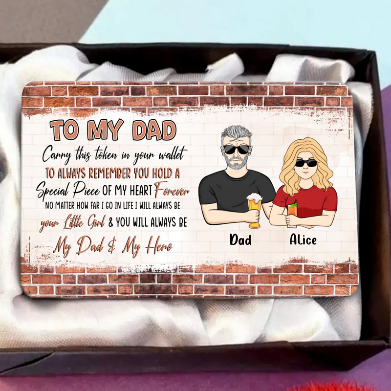Custom Personalized To My Dad Aluminum Wallet Card - Gift Idea For Father's Day From Daughter - My Dad My Hero