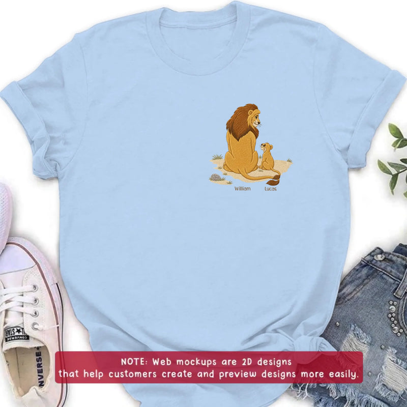 Personalized Dad Lion Embroidered Shirt/ Hoodie - Custom Lion Family Meaningful Father's Day Gift for Dad with up to 5 Kids