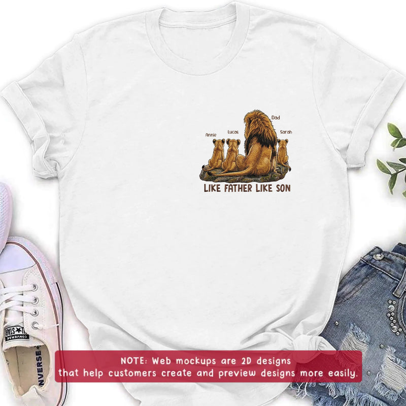 Personalized Dad And Son Lion Embroidered Shirt/ Hoodie - Custom Names - Meaningful Father's Day Gift for Dad with up to 3 Kids