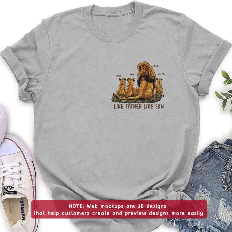 Personalized Dad And Son Lion Embroidered Shirt/ Hoodie - Custom Names - Meaningful Father's Day Gift for Dad with up to 3 Kids
