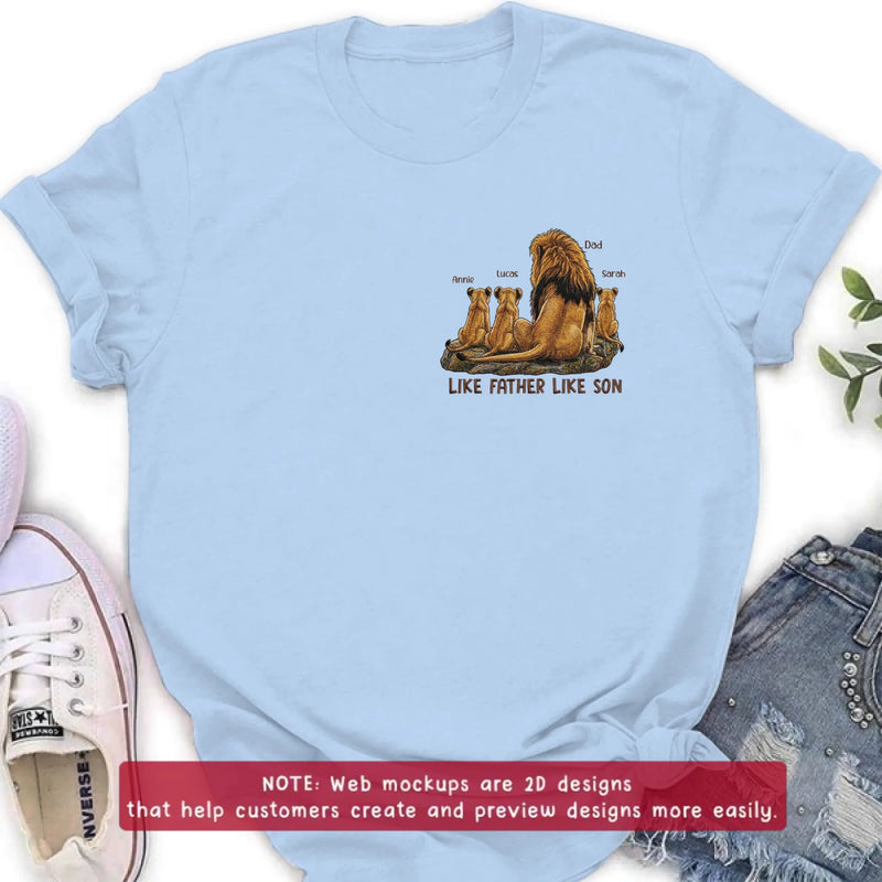 Personalized Dad And Son Lion Embroidered Shirt/ Hoodie - Custom Names - Meaningful Father's Day Gift for Dad with up to 3 Kids