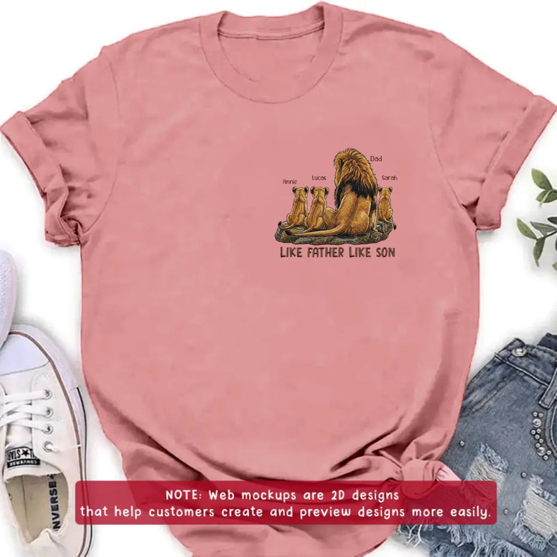 Personalized Dad And Son Lion Embroidered Shirt/ Hoodie - Custom Names - Meaningful Father's Day Gift for Dad with up to 3 Kids