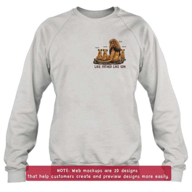 Personalized Dad And Son Lion Embroidered Shirt/ Hoodie - Custom Names - Meaningful Father's Day Gift for Dad with up to 3 Kids