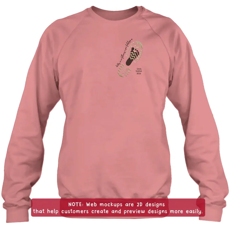 Personalized Dad Embroidered Shirt/ Hoodie - Daddy, We Are Following In Your Footsteps - Father's Day Gift with up to 5 Kids