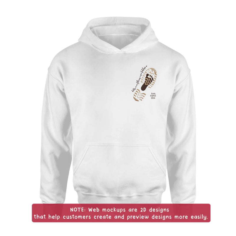 Personalized Dad Embroidered Shirt/ Hoodie - Daddy, We Are Following In Your Footsteps - Father's Day Gift with up to 5 Kids