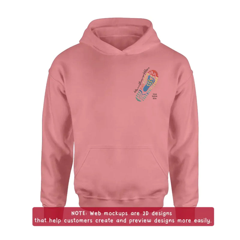 Personalized Dad Embroidered Shirt/ Hoodie - Father's Day Gift with up to 5 Kids - Daddy, We Are Following In Your Footsteps