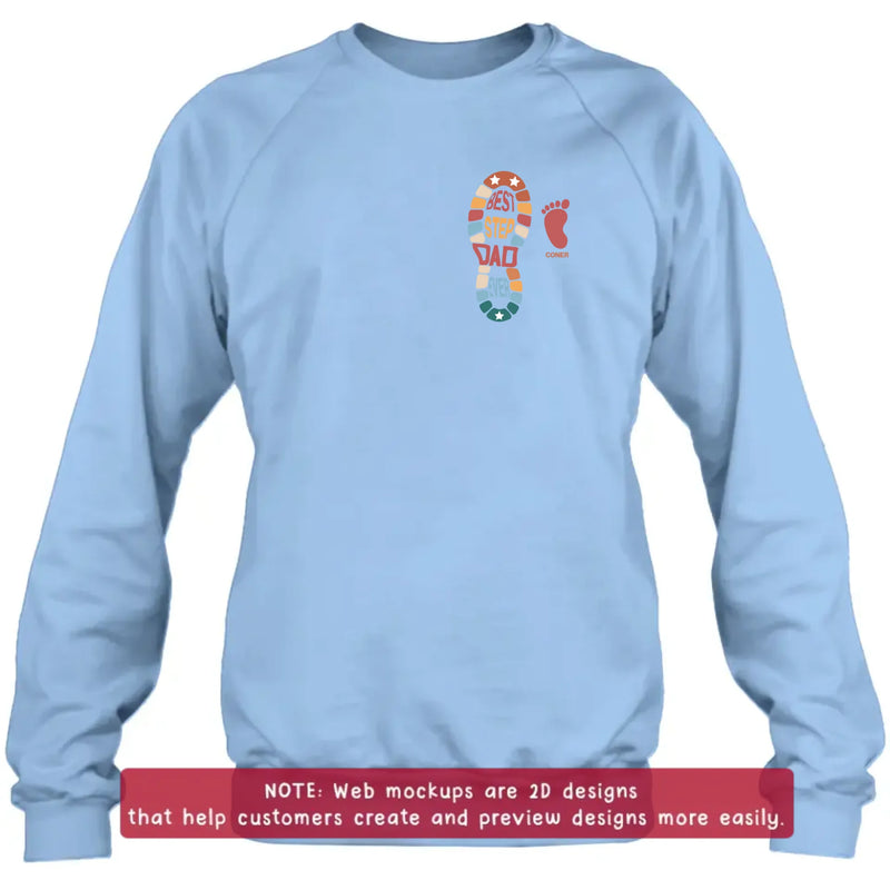 Personalized Best Step Dad Ever Embroidered Shirt/ Hoodie - Father's Day Gift - Up to 5 Kids