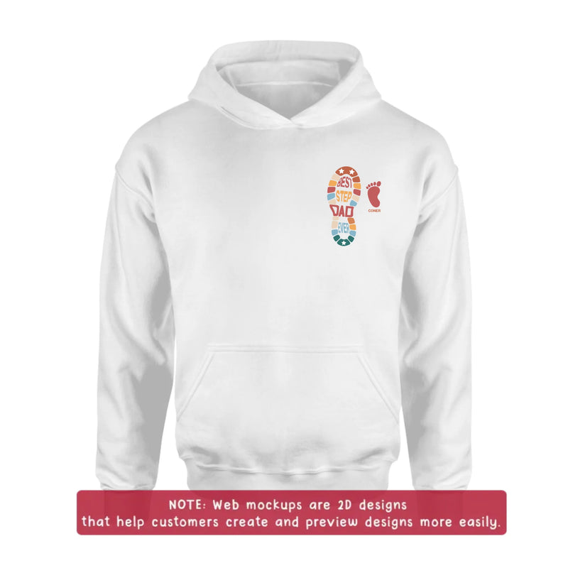 Personalized Best Step Dad Ever Embroidered Shirt/ Hoodie - Father's Day Gift - Up to 5 Kids
