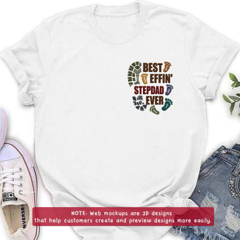 Personalized Best Effin' Step Dad Ever Embroidered Shirt/ Hoodie - Father's Day Gift - Up to 5 Kids