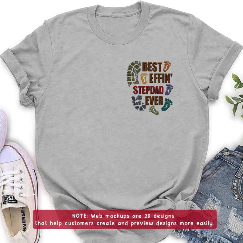 Personalized Best Effin' Step Dad Ever Embroidered Shirt/ Hoodie - Father's Day Gift - Up to 5 Kids
