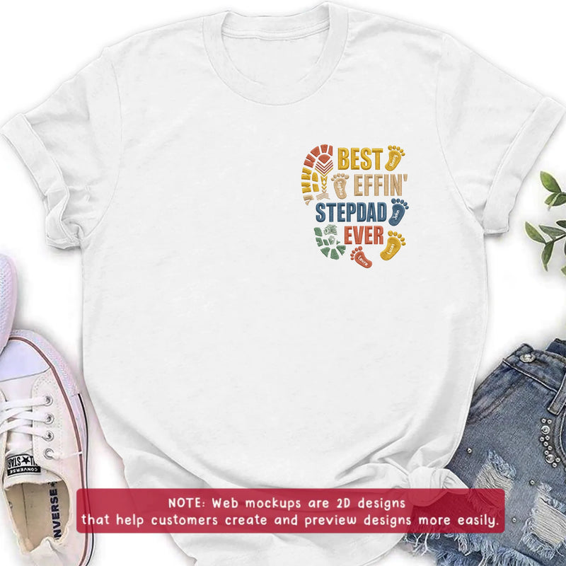 Personalized Best Step Dad Ever Embroidered Shirt/ Hoodie - Father's Day Gift - Up to 5 Kids