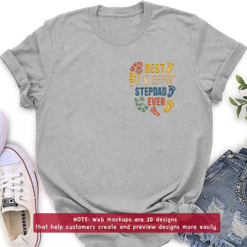 Personalized Best Step Dad Ever Embroidered Shirt/ Hoodie - Father's Day Gift - Up to 5 Kids