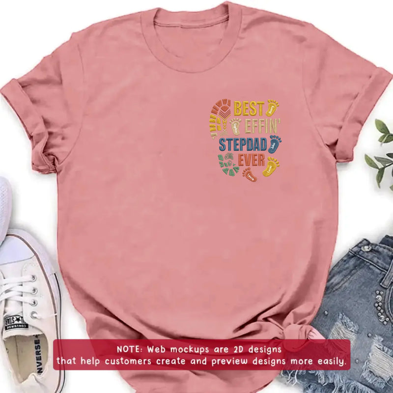 Personalized Best Step Dad Ever Embroidered Shirt/ Hoodie - Father's Day Gift - Up to 5 Kids