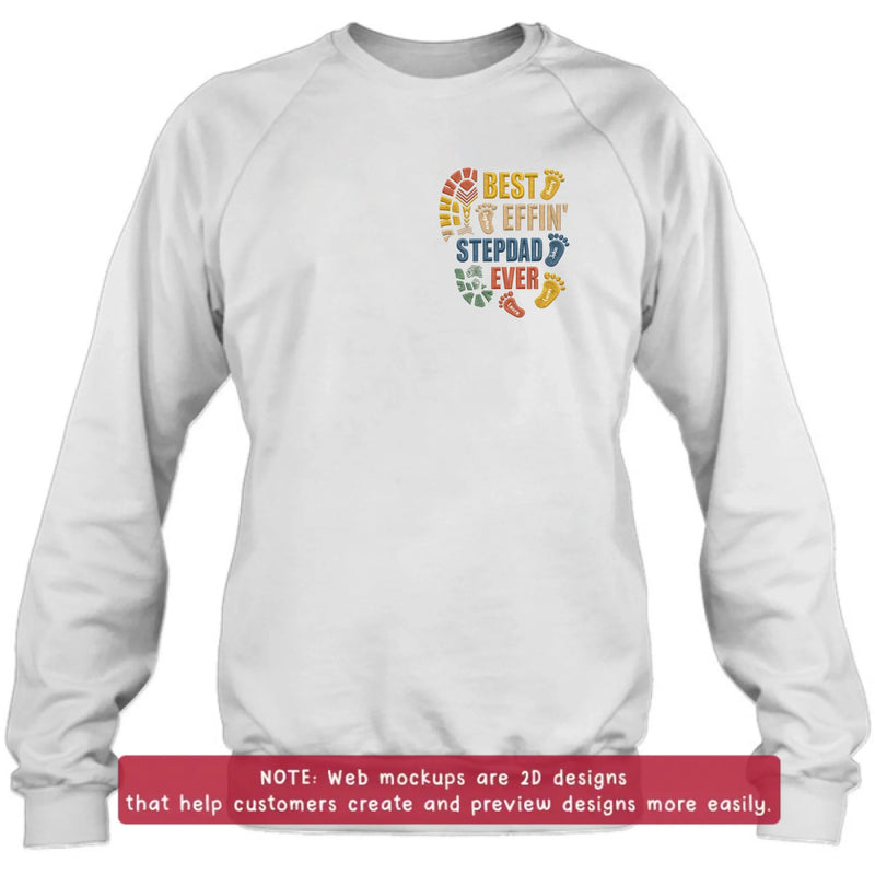 Personalized Best Step Dad Ever Embroidered Shirt/ Hoodie - Father's Day Gift - Up to 5 Kids