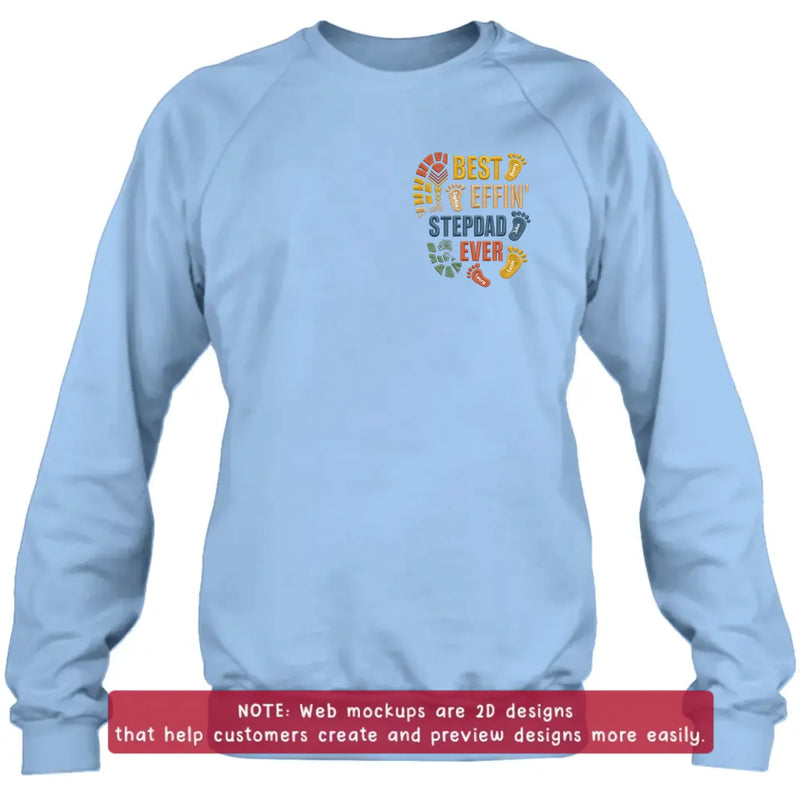 Personalized Best Step Dad Ever Embroidered Shirt/ Hoodie - Father's Day Gift - Up to 5 Kids