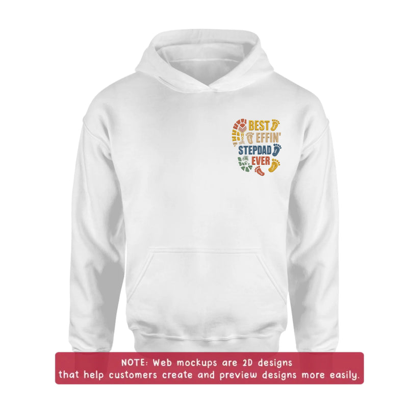 Personalized Best Step Dad Ever Embroidered Shirt/ Hoodie - Father's Day Gift - Up to 5 Kids