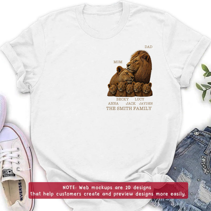 Personalized Lion Family Embroidered Shirt/ Hoodie – Custom Mom Dad & Kids - Meaningful Family Gift Featuring Mom, Dad & up to 5 Lion Cubs