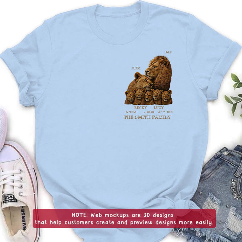 Personalized Lion Family Embroidered Shirt/ Hoodie – Custom Mom Dad & Kids - Meaningful Family Gift Featuring Mom, Dad & up to 5 Lion Cubs