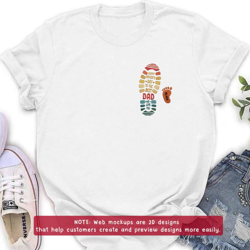 Personalized Dad Embroidered Shirt/ Hoodie - Happy Father's Day To The Best Dad - Gift From Kids - Up to 5 Kids