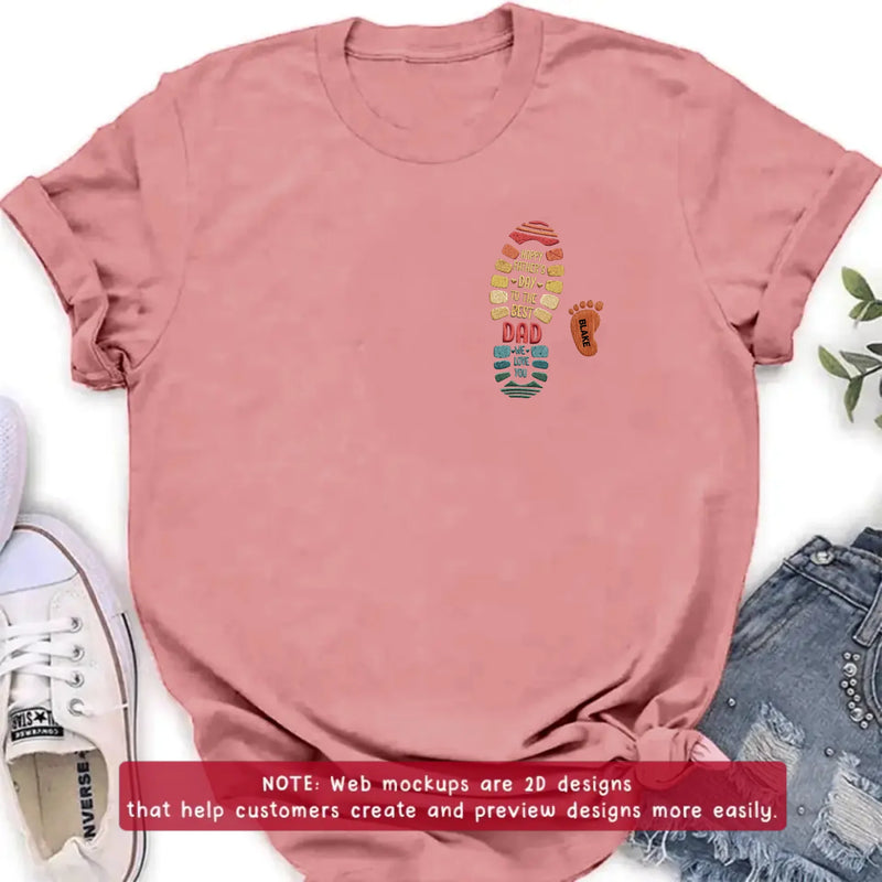 Personalized Dad Embroidered Shirt/ Hoodie - Happy Father's Day To The Best Dad - Gift From Kids - Up to 5 Kids