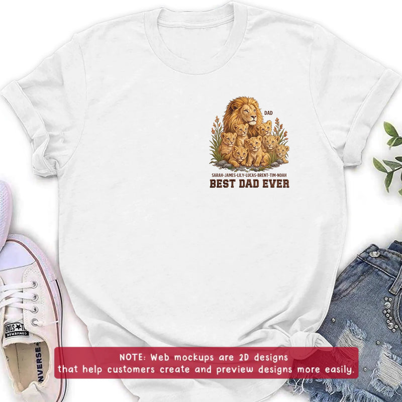 Personalized Dad Lion Embroidered Shirt/ Hoodie - Meaningful Father's Day Gift - Best Dad Ever