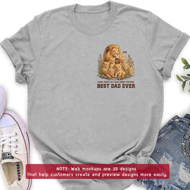 Personalized Dad Lion Embroidered Shirt/ Hoodie - Meaningful Father's Day Gift - Best Dad Ever