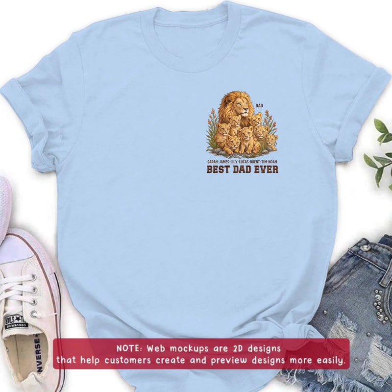 Personalized Dad Lion Embroidered Shirt/ Hoodie - Meaningful Father's Day Gift - Best Dad Ever