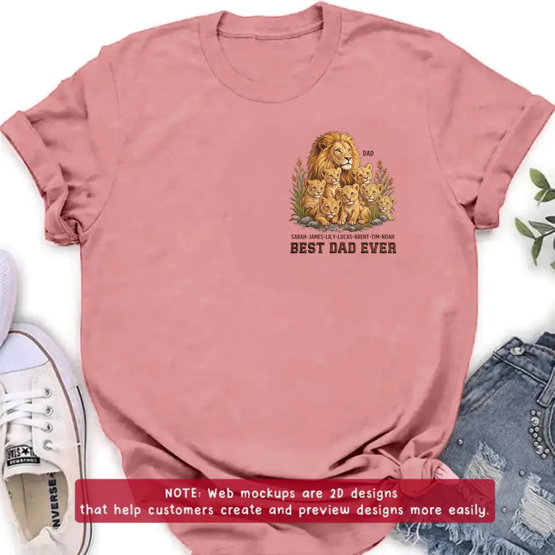 Personalized Dad Lion Embroidered Shirt/ Hoodie - Meaningful Father's Day Gift - Best Dad Ever