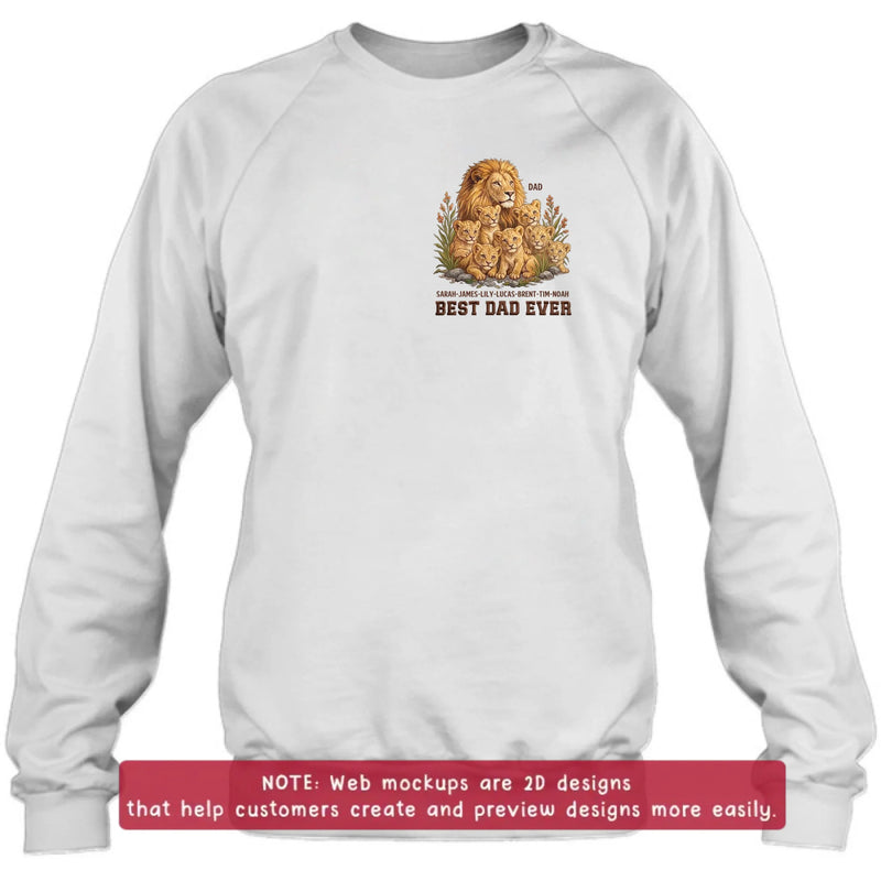 Personalized Dad Lion Embroidered Shirt/ Hoodie - Meaningful Father's Day Gift - Best Dad Ever