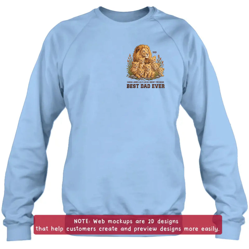 Personalized Dad Lion Embroidered Shirt/ Hoodie - Meaningful Father's Day Gift - Best Dad Ever