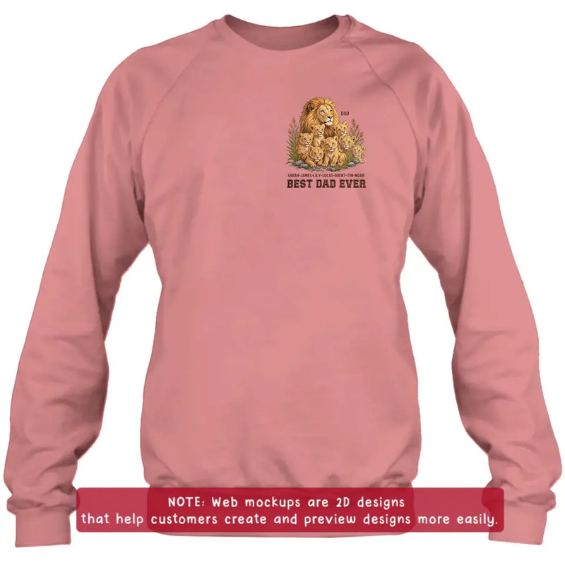 Personalized Dad Lion Embroidered Shirt/ Hoodie - Meaningful Father's Day Gift - Best Dad Ever