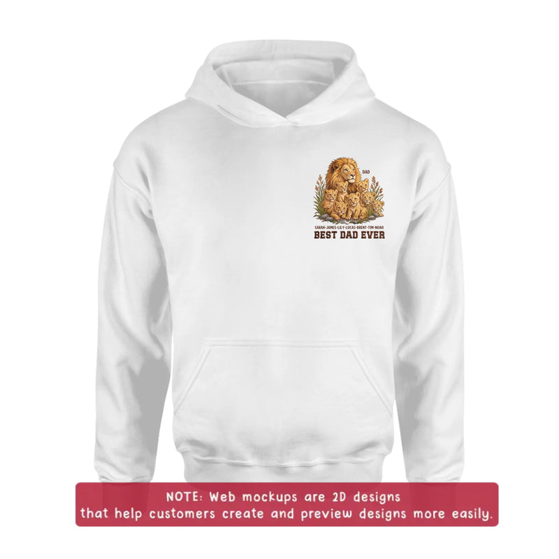 Personalized Dad Lion Embroidered Shirt/ Hoodie - Meaningful Father's Day Gift - Best Dad Ever