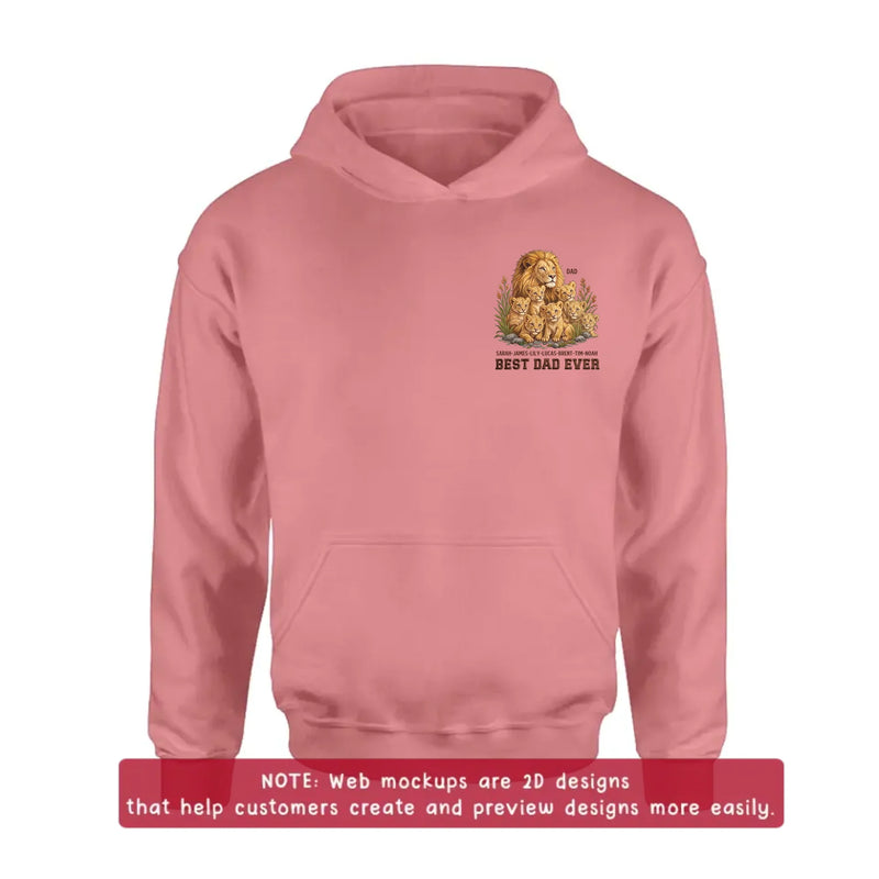 Personalized Dad Lion Embroidered Shirt/ Hoodie - Meaningful Father's Day Gift - Best Dad Ever