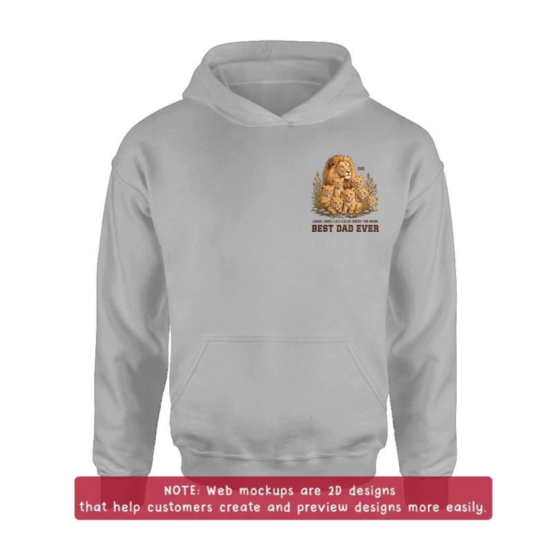 Personalized Dad Lion Embroidered Shirt/ Hoodie - Meaningful Father's Day Gift - Best Dad Ever