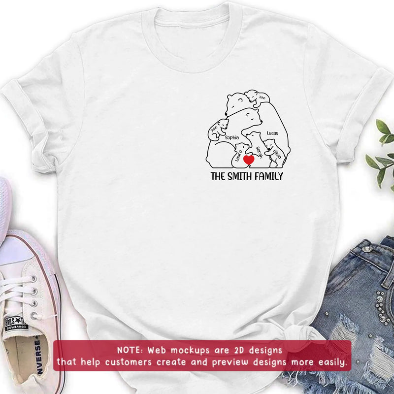 Personalized Bear Family Embroidered Shirt/ Hoodie - Gift Idea For Family - Up to 5 Kids