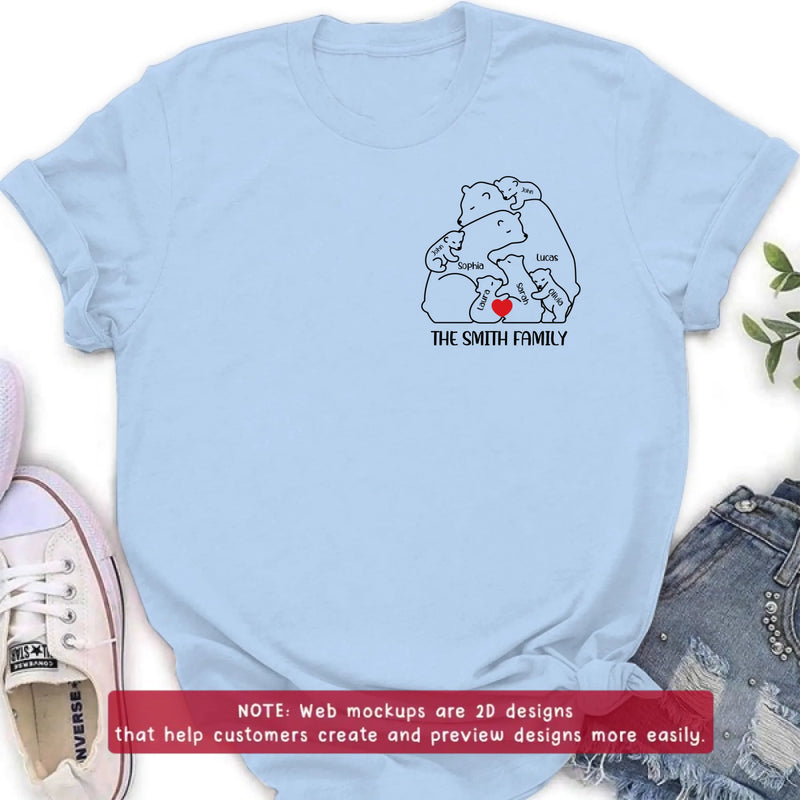 Personalized Bear Family Embroidered Shirt/ Hoodie - Gift Idea For Family - Up to 5 Kids