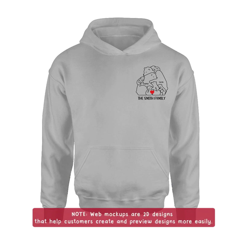 Personalized Bear Family Embroidered Shirt/ Hoodie - Gift Idea For Family - Up to 5 Kids