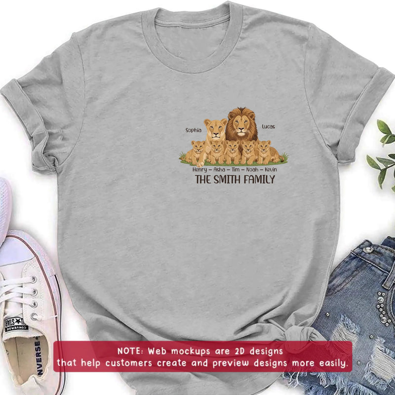 Personalized Lion Family Embroidered Shirt/ Hoodie - Gift Idea For Family - Gift To Mom