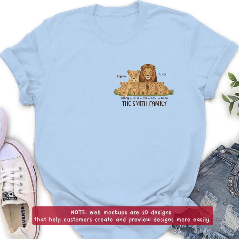 Personalized Lion Family Embroidered Shirt/ Hoodie - Gift Idea For Family - Gift To Mom