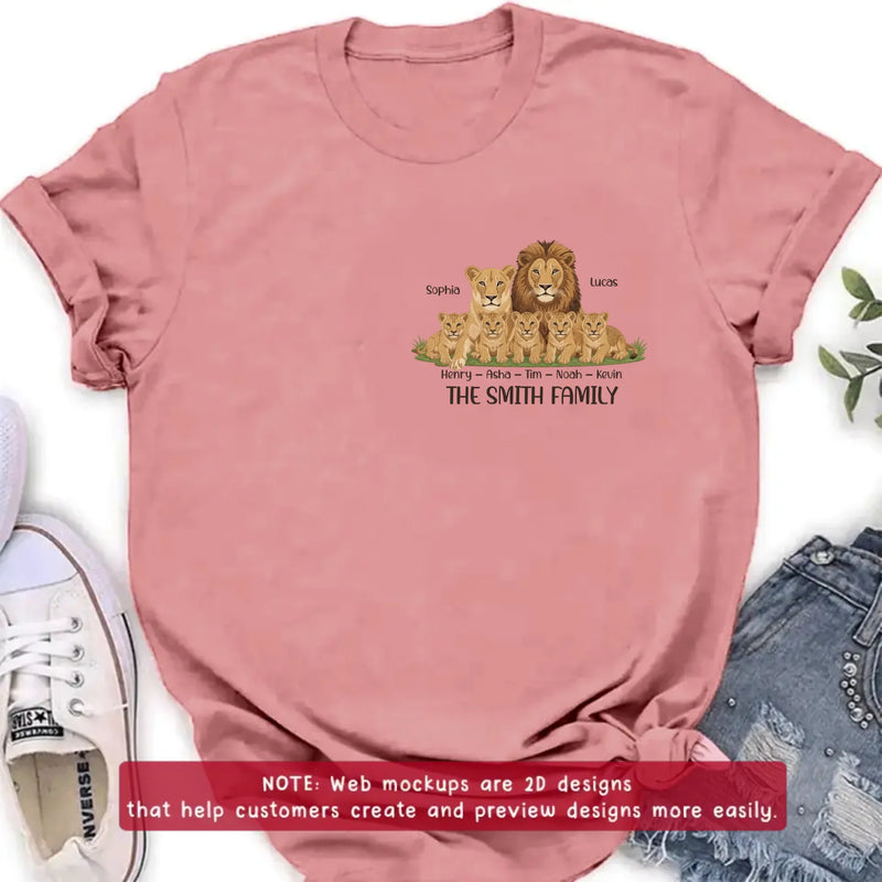 Personalized Lion Family Embroidered Shirt/ Hoodie - Gift Idea For Family - Gift To Mom